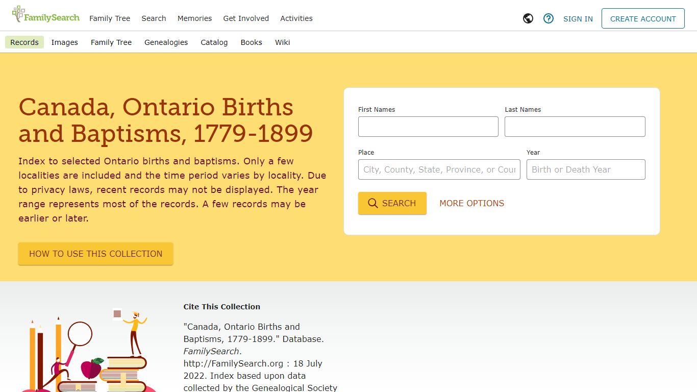Canada, Ontario Births and Baptisms, 1779-1899 • FamilySearch